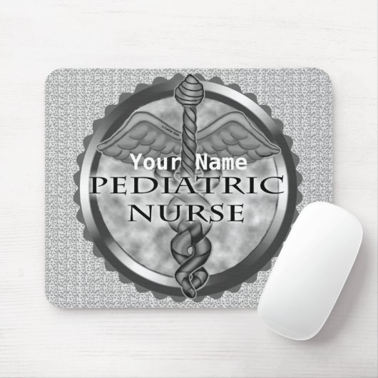 Grey caduceus Paediatric Nurse Muismat (Met muis)