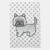 Grey Cairn Terrier Cute Dog Theedoek (Verticaal)