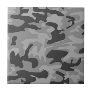 Grey Camo Grey Camouflage Patroon Tegeltje