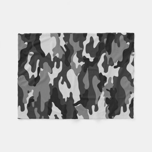 Grey Camouflage Fleece Blanket (Voorkant (Horizontaal))