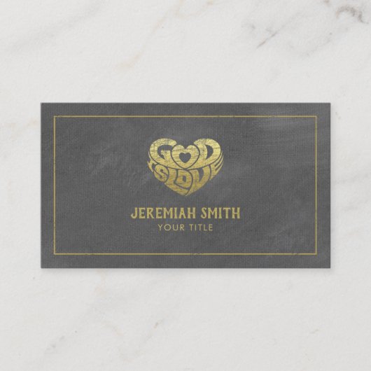 Grey Canvas God is liefde Christelijke kerkvoorgan Afsprakenkaartje (Voorkant)