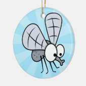 Grey Cartoon House Fly Keramisch Ornament (Links)