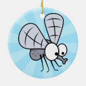 Grey Cartoon House Fly Keramisch Ornament (Achterkant)