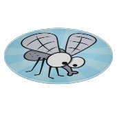 Grey Cartoon House Fly Snijplank (Hoek)