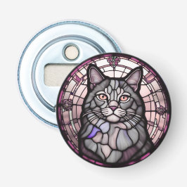 Grey Cat  Button Flesopener