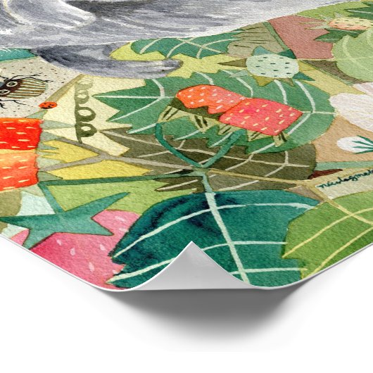 Grey Cat in het poster van de Strawberry Patch (Hoek)