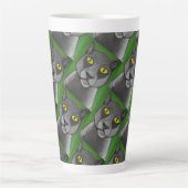 Grey cat Latte Mug Latte Mok (Voorkant)