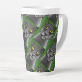 Grey cat Latte Mug Mok (Rechterhoek)