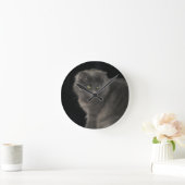 Grey Cat Long Hair Russisch Blauw Kat Kitten Cute Ronde Klok (Huis)