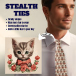 Grey Cat met Bowtie en Rozen Stealth Stropdas<br><div class="desc">Grijs  Kat met Bowtie en Rozen Stropdas generatieve inhoud.</div>