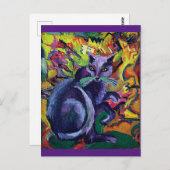 Grey Cat op een kussen, Kirchner, Fine Art Briefka Briefkaart (Voorkant / Achterkant)