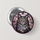 Grey Cat  Ronde Button 5,7 Cm (Voorkant /achterkant)