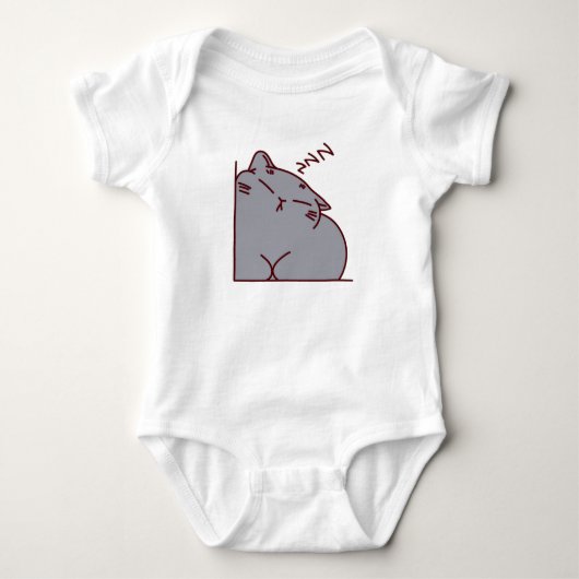 Grey Cat Sleeping  Romper (Voorkant)