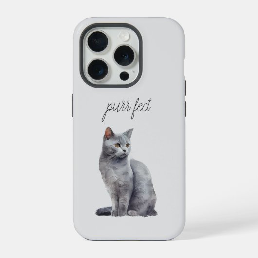 Grey Cat Spint iPhone Hoesje (Achterkant)