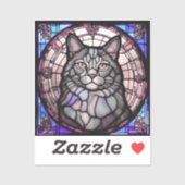 Grey Cat  Sticker (Vel)