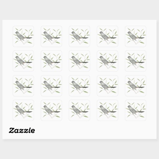 Grey Catbird Vogel Art Sticker (Vel)