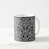 Grey Cats and Crowns Damask Coffee Mok (Voorkant rechts)