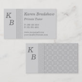 Grey Celtic Knot Private Tutor Visitekaartje (Voorkant / Achterkant)