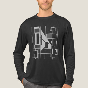 Grey Charcoal Geometric MCM-geïnspireerde Abstract Tri-Blend Shirt