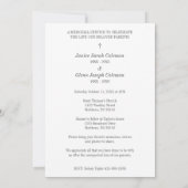 Grey Cherished Fancy Memories Couple's Funeral  Notitiekaartje (Achterkant)