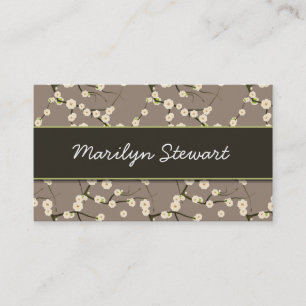 Grey Cherry Blossom Visitekaartjes
