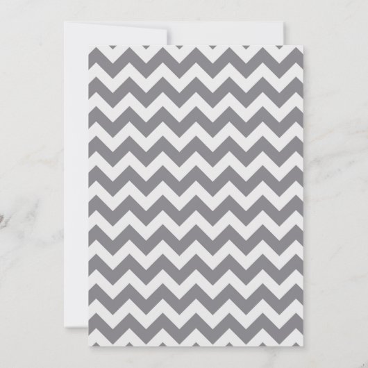 Grey Chevron Baby shower met Panda Kaart (Achterkant)
