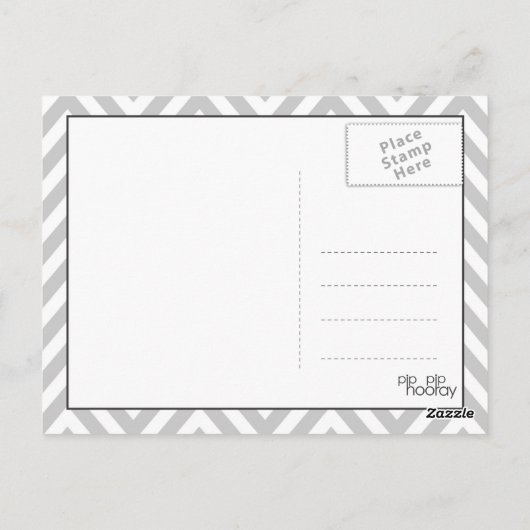 Grey Chevron bruiloft Dank u Briefkaart (Achterkant)