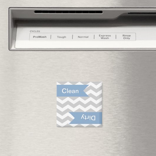 Grey Chevron Clean - Dirty Dishwasher Magnets Magneet (Insitu (Vaatwasser))