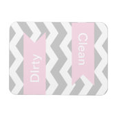 Grey Chevron Clean - Dirty Dishwasher Magnets Magneet (Horizontaal)
