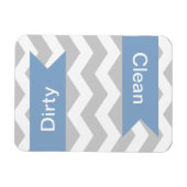 Grey Chevron Clean - Dirty Dishwasher Magnets Magneet (Horizontaal)