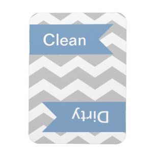 Grey Chevron Clean - Dirty Dishwasher Magnets Magneet