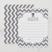 Grey Chevron met Panda Advice voor de moeder Advieskaart (Voorkant / Achterkant)