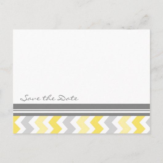 Grey Chevron Save the Date Wedding Briefkaarten (Achterkant)