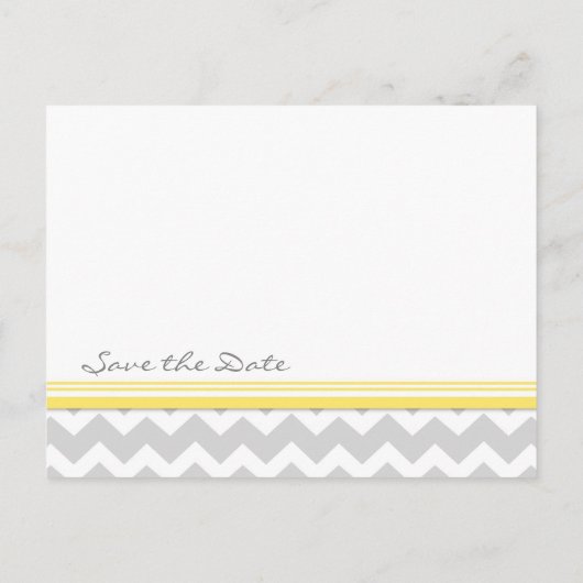 Grey Chevron Save the Date Wedding Briefkaarten (Achterkant)