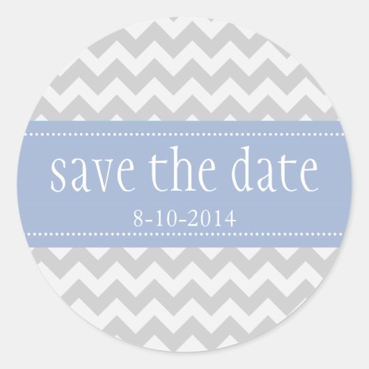 Grey Chevron Sla de datum op Aangepaste Stickers (Voorkant)