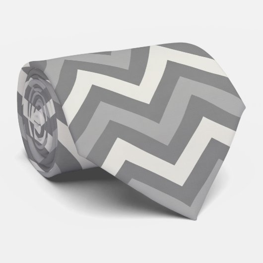 Grey Chevron Stropdas (Opgerold)