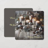 Grey Chic Christmas Candles Feestdagenkaart (Voorkant / Achterkant)