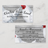 Grey Chicken Hen Rustiek Biologisch Ei Boerderij Visitekaartje (Voorkant / Achterkant)