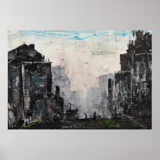 Grey City Abstract Print, Value Poster Paper