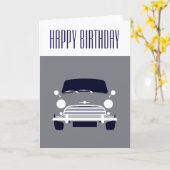 Grey Classic Mini Cooper Kaart (Gele Bloem)