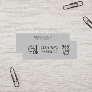 Grey Cleaning Services Company Mini Visitekaartje