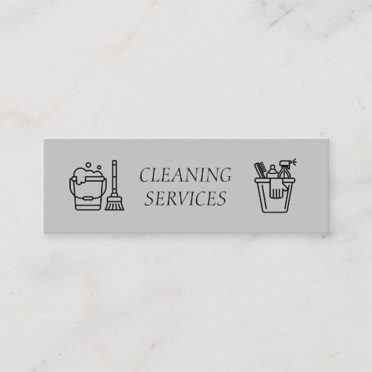 Grey Cleaning Services Company Mini Visitekaartje (Voorkant)