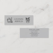 Grey Cleaning Services Company Mini Visitekaartje (Voorkant / Achterkant)