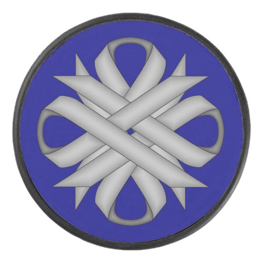 Grey Clover Ribbon door Kenneth Yoncich Hockey Puck (Voorkant)