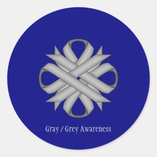 Grey Clover Ribbon door Kenneth Yoncich Ronde Sticker