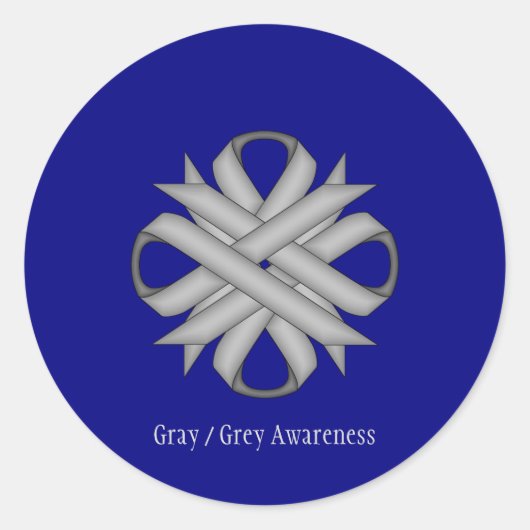 Grey Clover Ribbon door Kenneth Yoncich Ronde Sticker (Voorkant)