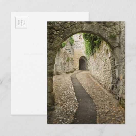 Grey Cobblestone street, Frankrijk Briefkaart (Voorkant / Achterkant)