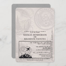Grey Colorado Passport Wedding Kaart