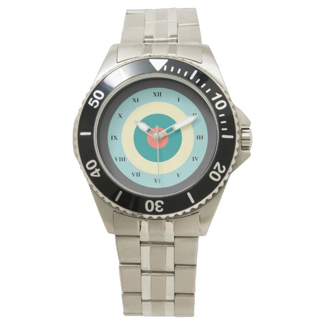 Grey Combination Bullseye van Shirley Taylor Horloge (Voorkant)