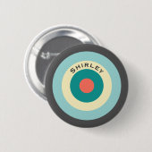 Grey Combination Bullseye van Shirley Taylor Ronde Button 5,7 Cm (Voorkant /achterkant)